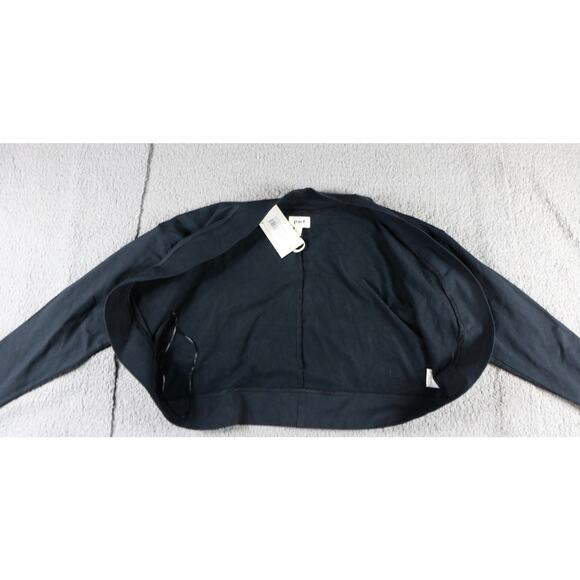 New Pact Organic Womens Jacket Medium Large Black Edith Shrug Cropped - Picture 2 of 7